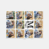 ペットモダンパーソナライズされたフォトコラージュ犬の恋人 フリースブランケット (正面(横))