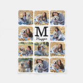 ペットモダンパーソナライズされたフォトコラージュ犬の恋人 フリースブランケット (正面)