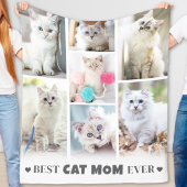 ペットモダンパーソナライズされたフォトコラージュ猫ママ フリースブランケット