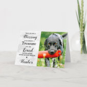 ペットモダンパーソナライズされたフォトドッグロス悔やみや弔慰 カード (正面)