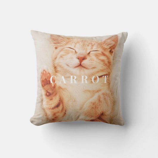 ペットモダンフォトカワイイミニマルタイポグラフィ形見 クッション (正面)