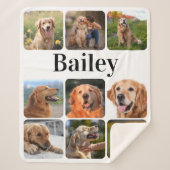 ペットモダンフォトコラージュ犬パーソナライズされた恋人 シェルパブランケット (正面)