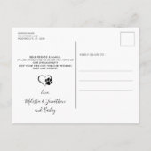 ペットモダンフォトシンプルドッグ結婚の婚約 案内ポストカード (裏面)
