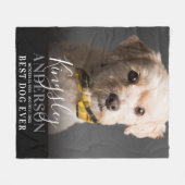 ペットモダンフォトスクリプト記念最高のドッグエバー フリースブランケット (正面(横))