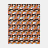 ペットモダンフォトテラコッタポープリントキュート フリースブランケット (正面)