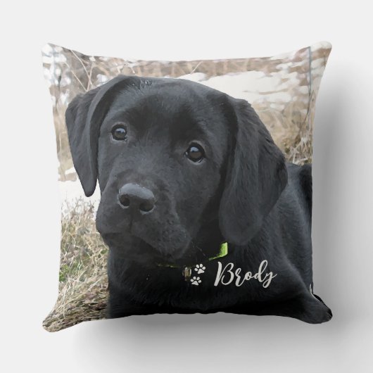 ペットモダンフォトポープパーソナライズされたプリントドッグ恋人 クッション (裏面)