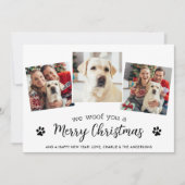 ペットモダンフォトメリークリスマスドッグ愛好家3 シーズンカード (正面)