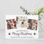 ペットモダンフォトメリークリスマスドッグ愛好家3 シーズンカード (スタンド正面)