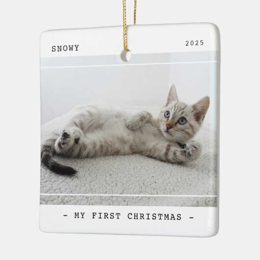 ペットモダンマイ初めてのクリスマス2写真 セラミックオーナメント (左)
