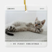 ペットモダンマイ初めてのクリスマス2写真 セラミックオーナメント (正面)
