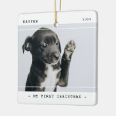 ペットモダンマイ初めてのクリスマス2写真 セラミックオーナメント (左)
