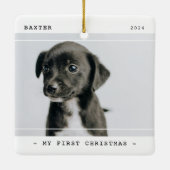 ペットモダンマイ初めてのクリスマス2写真 セラミックオーナメント (裏面)