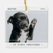 ペットモダンマイ初めてのクリスマス2写真 セラミックオーナメント (正面)