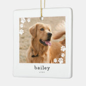 ペットモダンミニマルドッグの写真を手でプリント セラミックオーナメント (左)