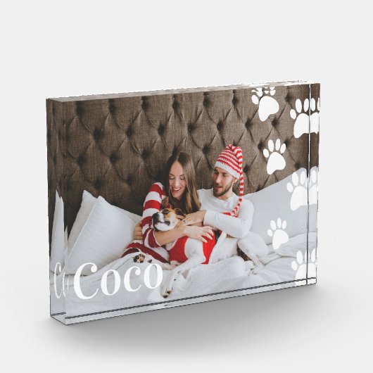 ペットモダンミニマルポープリントパターン動物 フォトブロック (左)