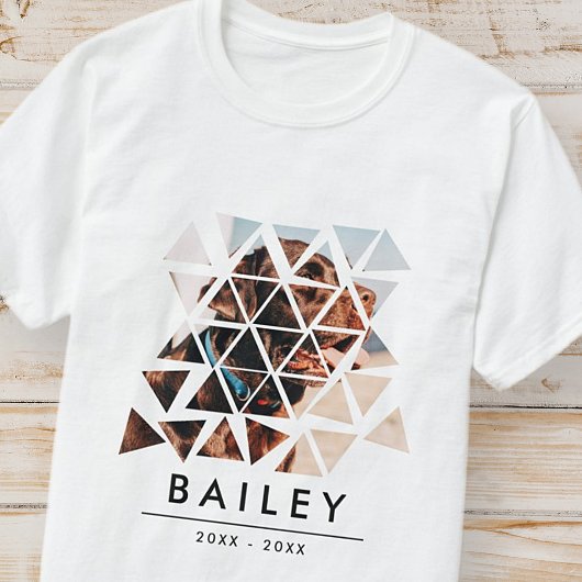 ペットモダンメモリアメントカスタム写真 Tシャツ