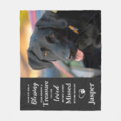 ペットモダンメモリアルカスタムギフト写真 フリースブランケット (正面)