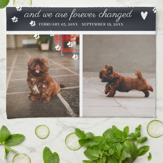 ペットモダンメモリアルパーソナライズされた写真を手でプリント キッチンタオル (折り畳み)