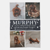 ペットモダンメモリアルパーソナライズされた写真を手でプリント キッチンタオル (縦)