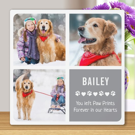 ペットモダンメモリアル写真コラージュ フォトプラーク