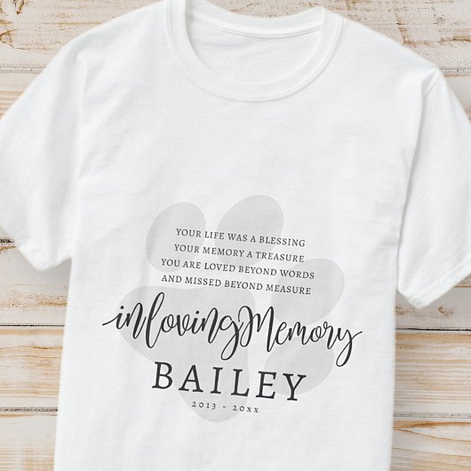 ペットモダンメモリエレガントシンプルーCHIC PAW Tシャツ