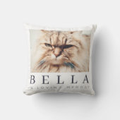 ペットモダンメモリシンプルーのシックな家族写真 クッション (正面)