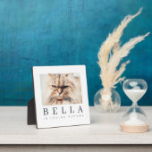 ペットモダンメモリシンプルーのシックな家族写真 フォトプラーク (インサイチュ)