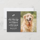 ペットモダンメモリシンプルーのシックな詩の写真 サンキューカード (正面)