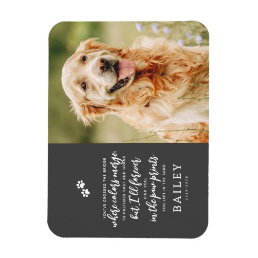 ペットモダンメモリシンプルーのシックな詩の写真 マグネット (縦)