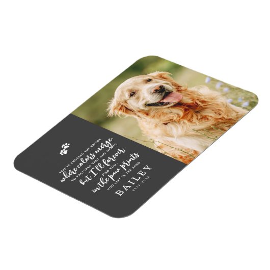 ペットモダンメモリシンプルーのシックな詩の写真 マグネット (左側)