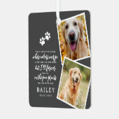 ペットモダンメモリシンプルーのシックな詩の写真 メタルオーナメント (正面左)