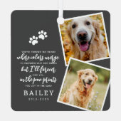 ペットモダンメモリシンプルーのシックな詩の写真 メタルオーナメント (裏面)