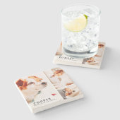 ペットモダンメモリシンプルー写真集 ストーンコースター (横)