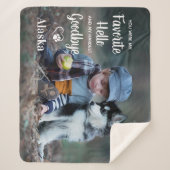 ペットモダンメモリパーソナライズされたドッグ写真 シェルパブランケット (正面)