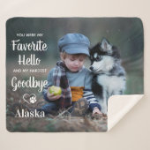 ペットモダンメモリパーソナライズされたドッグ写真 シェルパブランケット (正面(横))