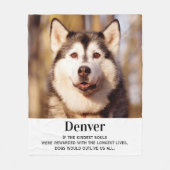 ペットモダンメモリパーソナライズされたー犬 フリースブランケット (正面)