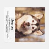 ペットモダンメモリパーソナライズされたー犬 フリースブランケット (正面(横))