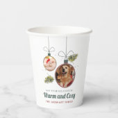 ペットモダン写真ファミリークリスマスホリデー 紙コップ (裏面)