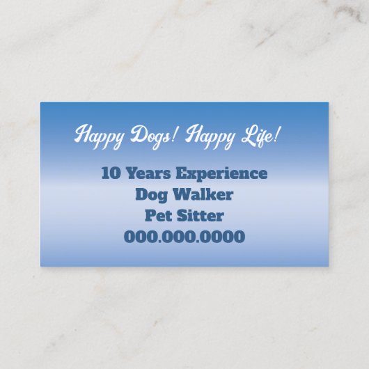 ペットモダン着座ドッグウォーカープロフェッショナルサービス 名刺 (裏面)