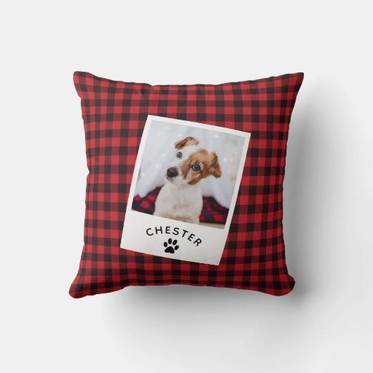 ペットモダン素朴フォトレッドプライド犬の母猫 クッション (裏面)