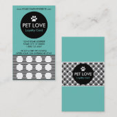 ペットモデルのストライブ柄のスタンプカード ロイヤリティカード (正面/裏面)