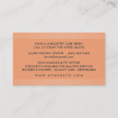 ペットモデル及び心配のオレンジ及び白いレトロのデザイン 名刺 (裏面)