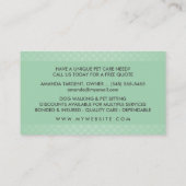 ペットモデル及び心配の緑及び白いレトロのデザイン 名刺 (裏面)