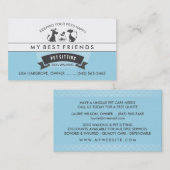 ペットモデル及び心配の青及び白いレトロのデザイン 名刺 (正面/裏面)