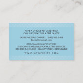 ペットモデル及び心配の青及び白いレトロのデザイン 名刺 (裏面)