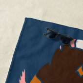 ペットモルモットイラストレーション パーソナライズされた ビーチタオル (インサイチュ)