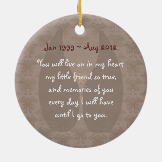 ペットヤギ記念ヴィンテージレースオーナメント セラミックオーナメント (裏面)