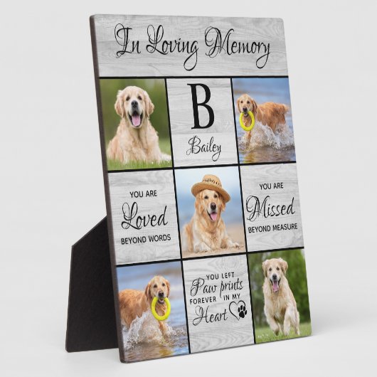 ペットユニークメモリアル5写真ペットロス記念犬 フォトプラーク (側面)