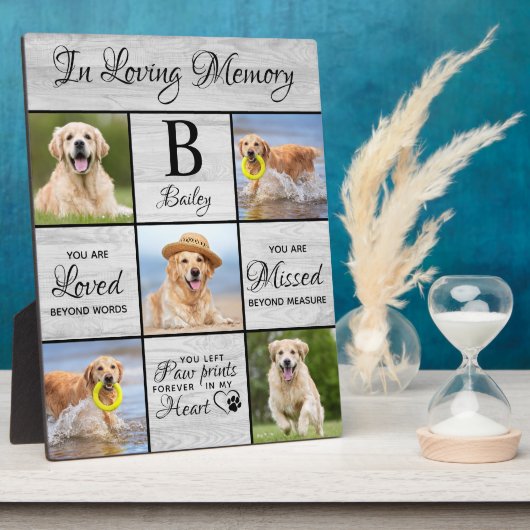 ペットユニークメモリアル5写真ペットロス記念犬 フォトプラーク (側面)