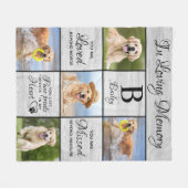 ペットユニークメモリアル5写真ペットロス記念犬 フリースブランケット (正面(横))